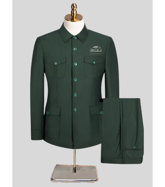 EliteDrive Safari Suit Driver Uniforms - Color Hunter Green