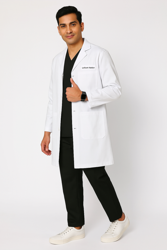 Men's Lab Coat Apron - Long Length Long Sleeve