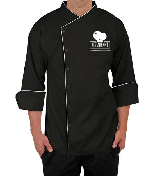 ChefID 3/4 Sleeve Coat - Color Black