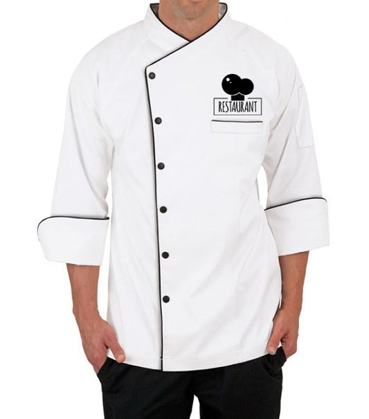 ChefID 3/4 Sleeve Coat - Color White