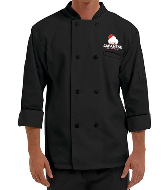 ChefRegal 3/4 Sleeve Chef Coat - Color Black
