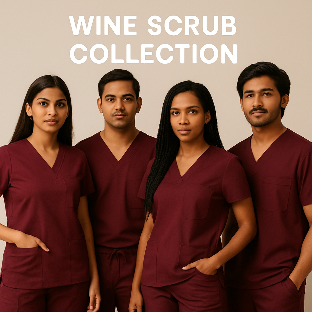 Wine Color Hospital Uniforms