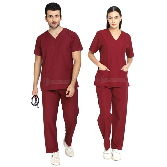 Maroon Color Hospital Uniforms