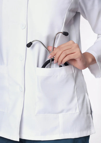 Women's Lab Coat Apron - Short Length Long Sleeve