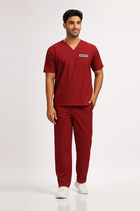 Men's Scrubs - Classic Maroon