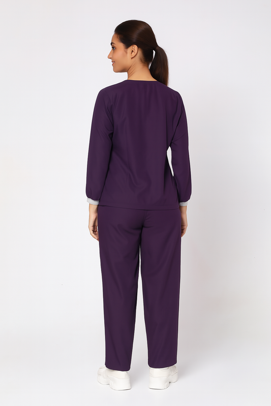 Women's Scrubs - Classic Longsleeves Color Wine