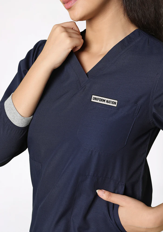 Women's Scrubs - Classic Longsleeves Color Navy
