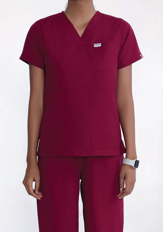 Women's Scrubs - Classic 5 Pockets Color Maroon