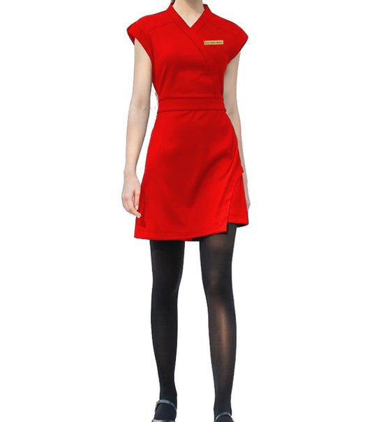 Salon Professional Uniform Dress- Color Red